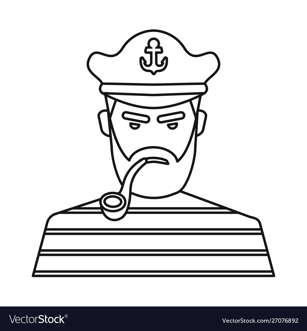 Isolated object captain and seaman logo set Vector Image