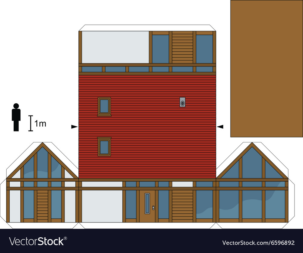 Paper model of a house Royalty Free Vector Image