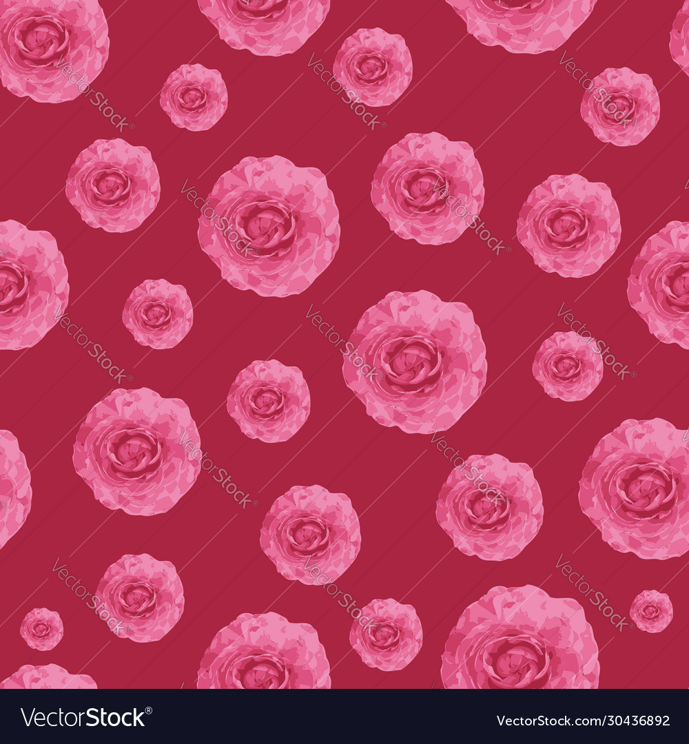 Pink ranonkel repeat pattern print background vector image Pink ranonkel repeat pattern print background