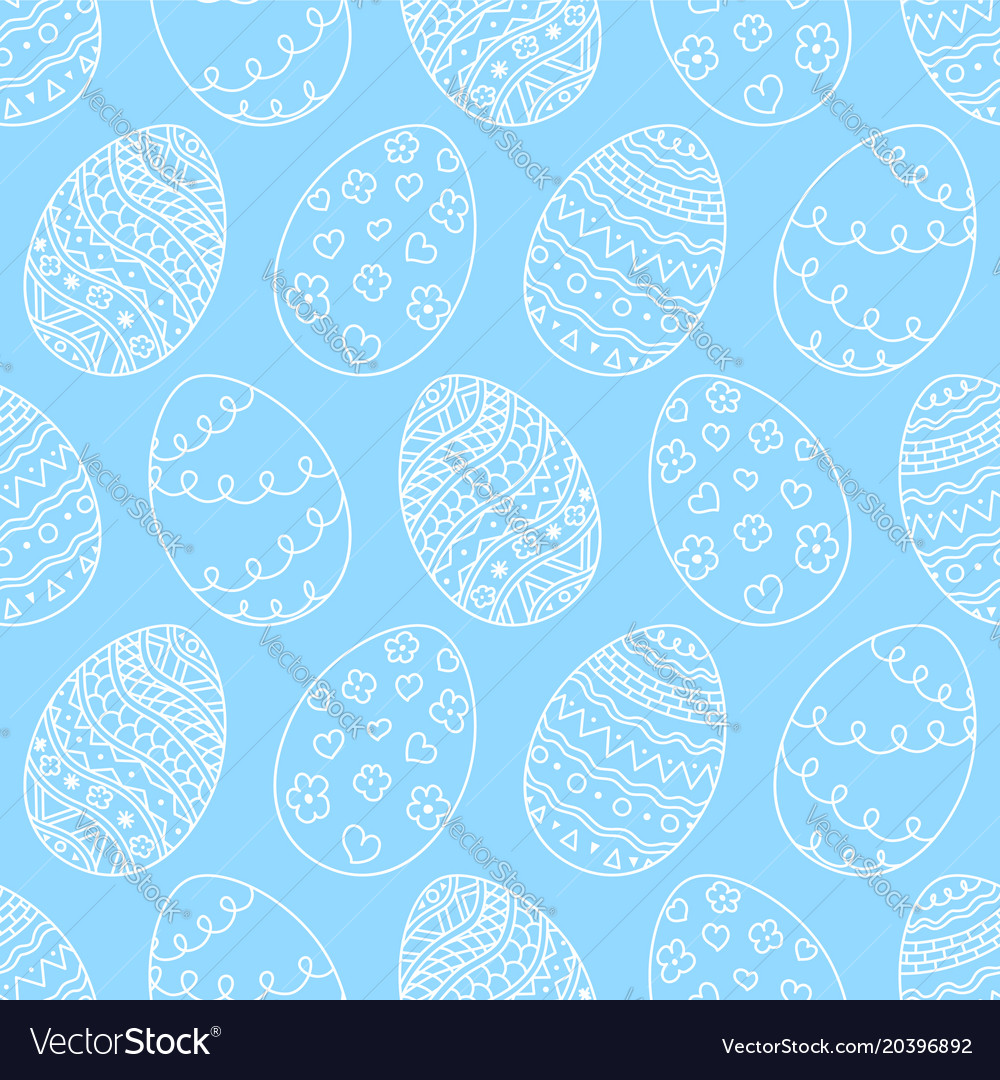 Seamless simple pattern with easter eggs