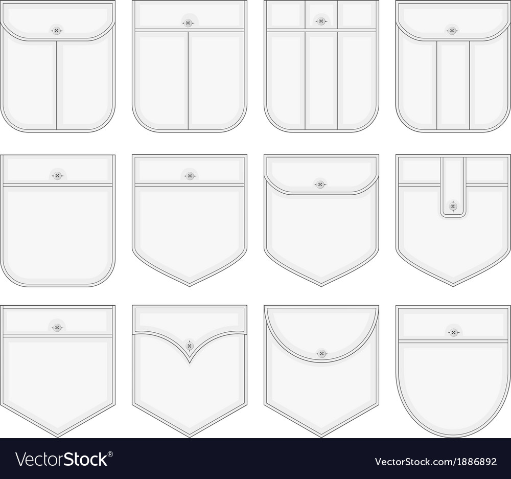 Download Shirt pockets Royalty Free Vector Image - VectorStock