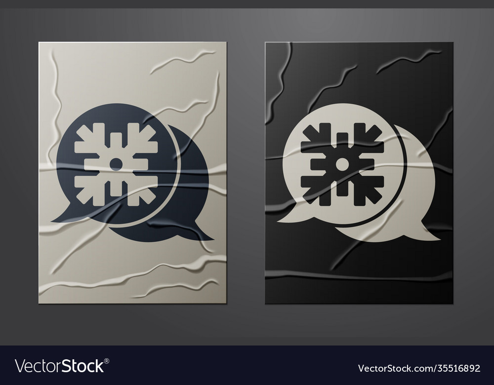 White snowflake with speech bubble icon isolated vector image White snowflake with speech bubble icon isolated