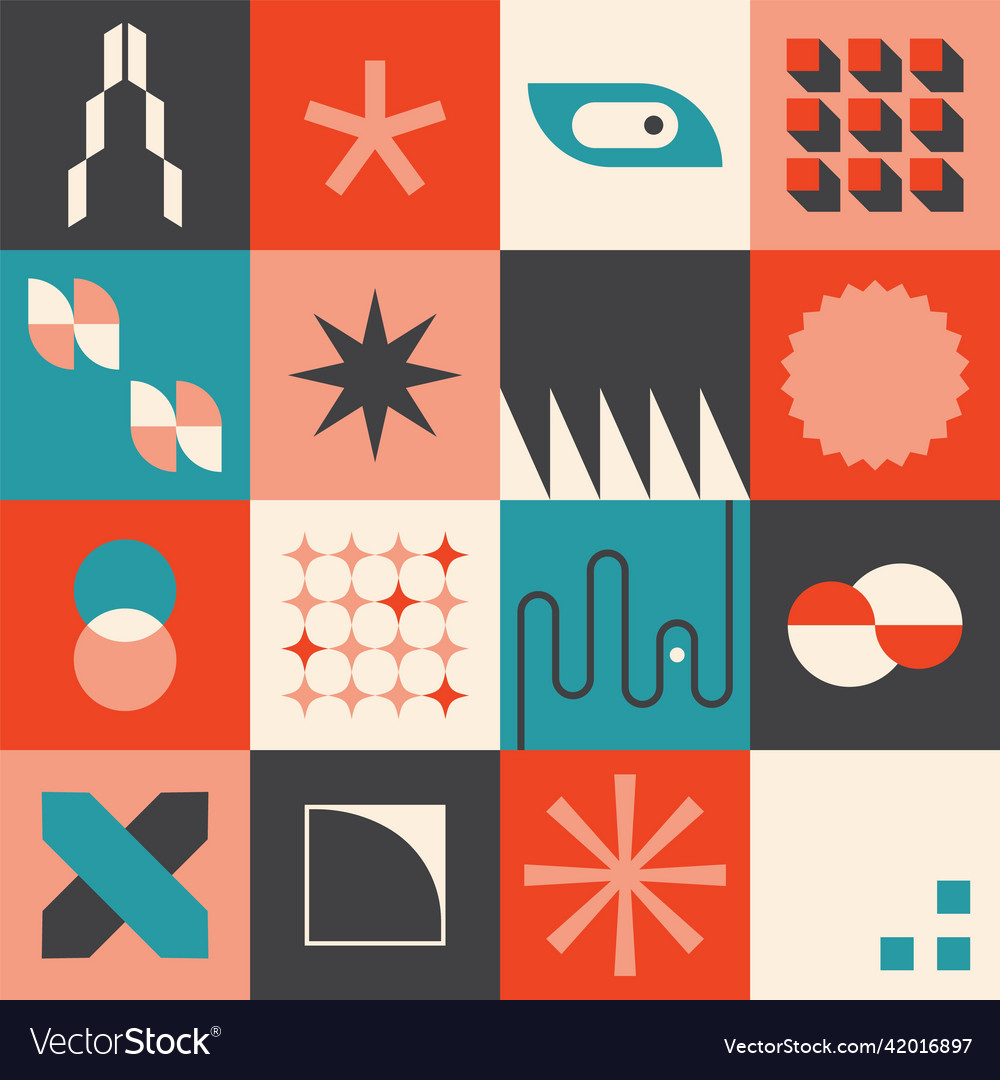 abstrakte geometrische brutalistische Muster einfach Vector Image abstrakte geometrische brutalistische Muster einfach
