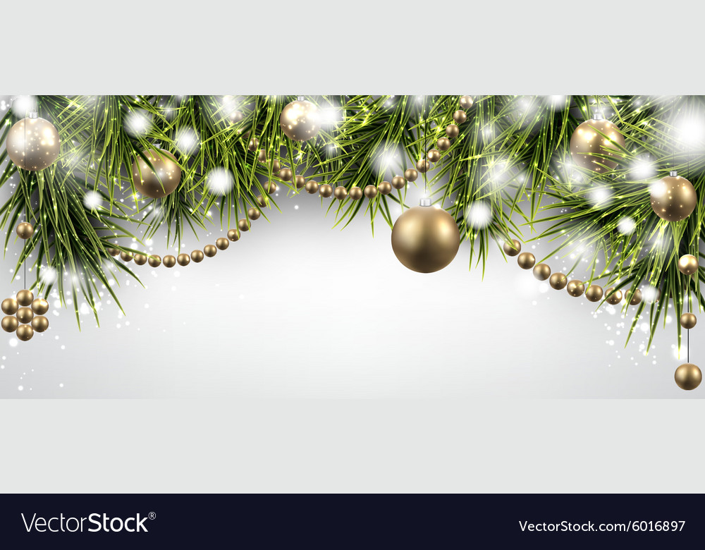 Christmas banner with spruce twigs Royalty Free Vector Image