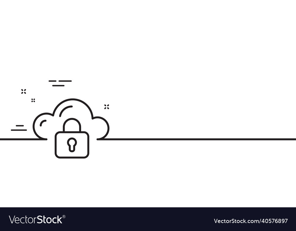 Cloud computing protection line icon internet
