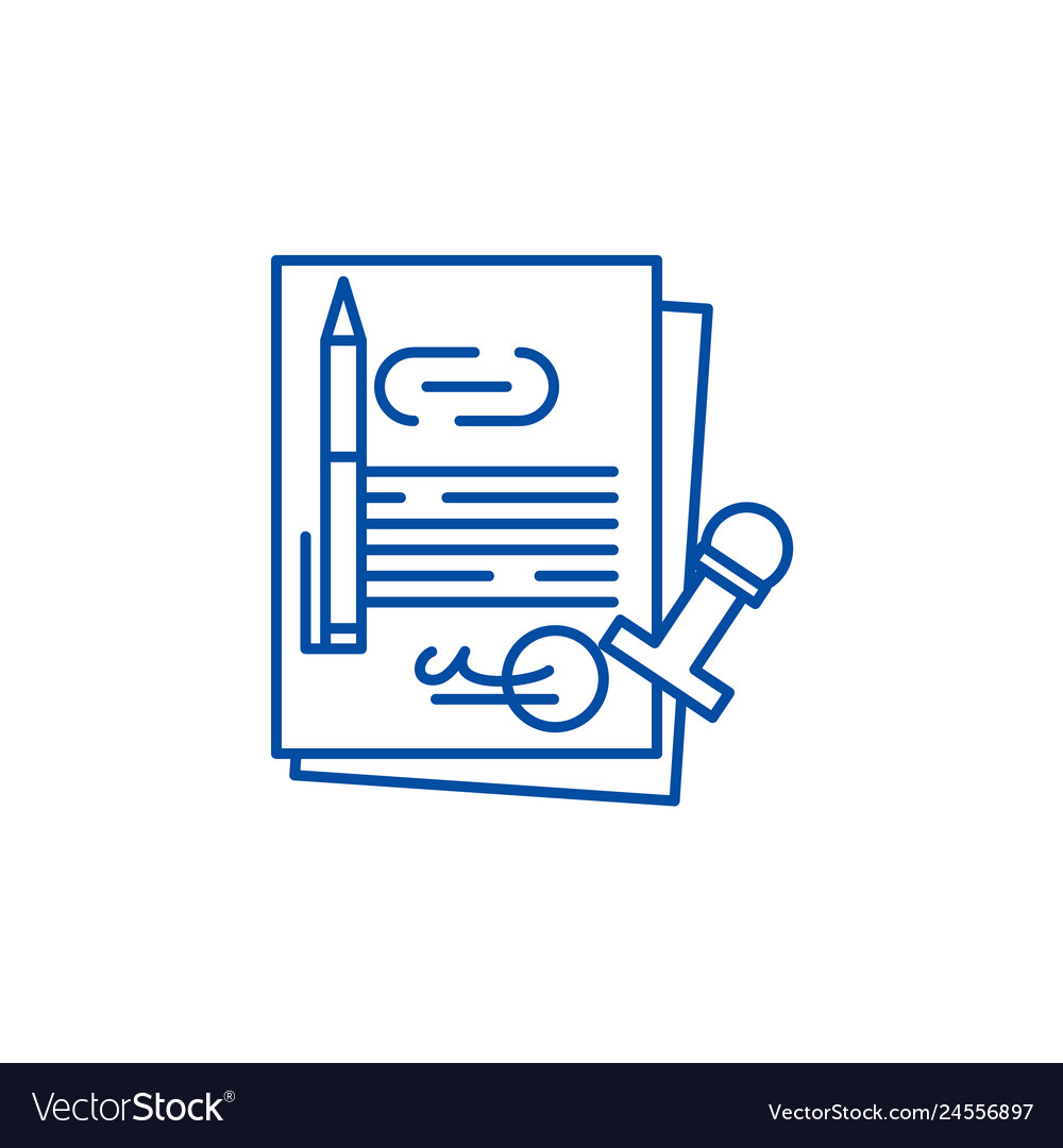 Corporate law line icon concept