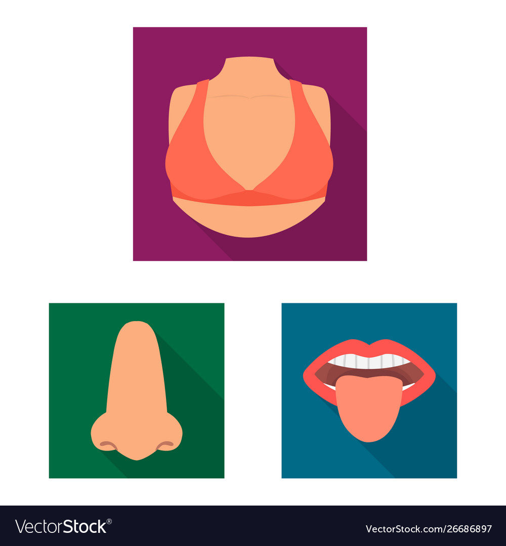 Isolated object body and part logo set vector image Isolated object body and part logo set
