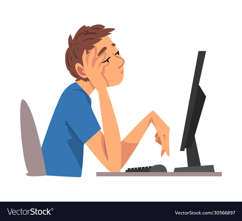 Lazy Man at Computer