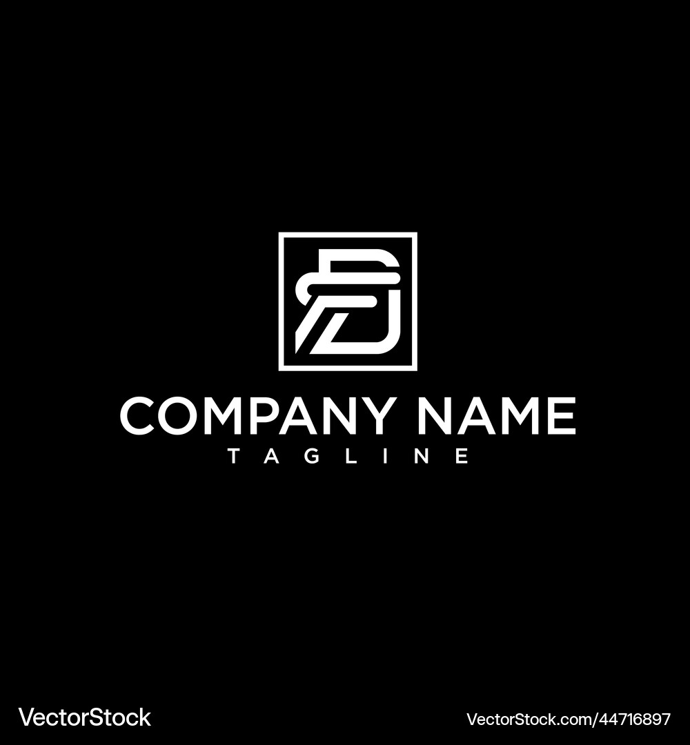 Luxury Initial Logo - FD or DF Royalty Free Vector Image