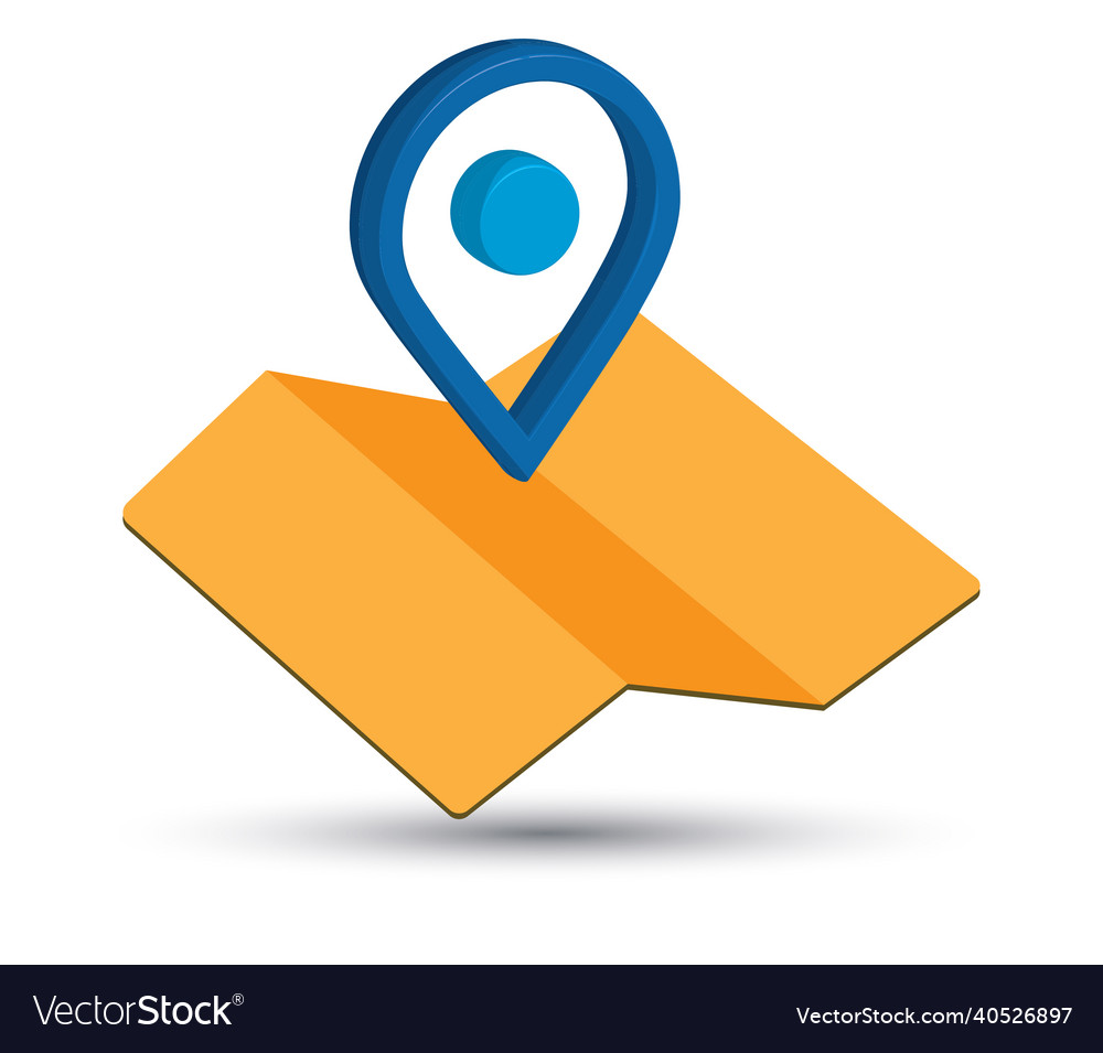 Map icon an 3d pin design