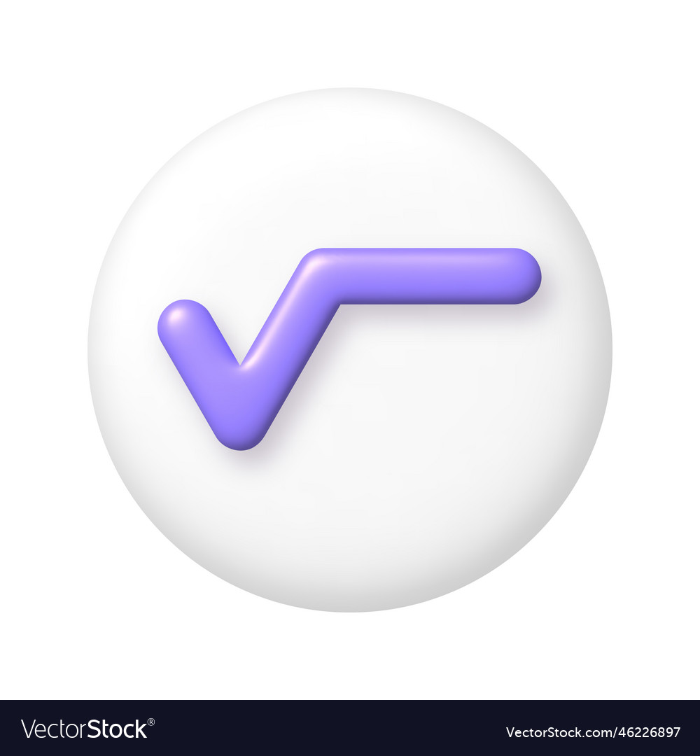 Math 3d icon purple square root sign