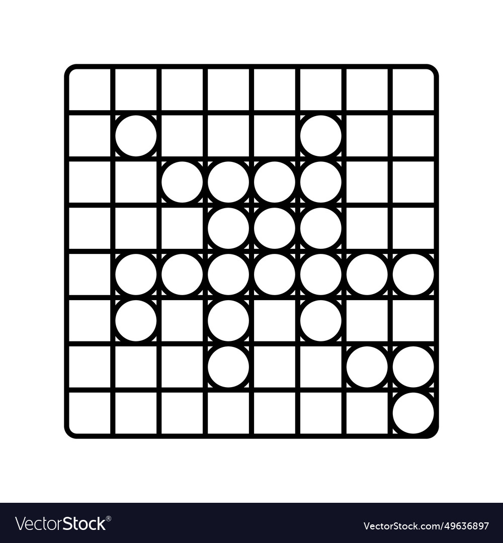 Othello game board table line icon Vector Image Othello game board table line icon