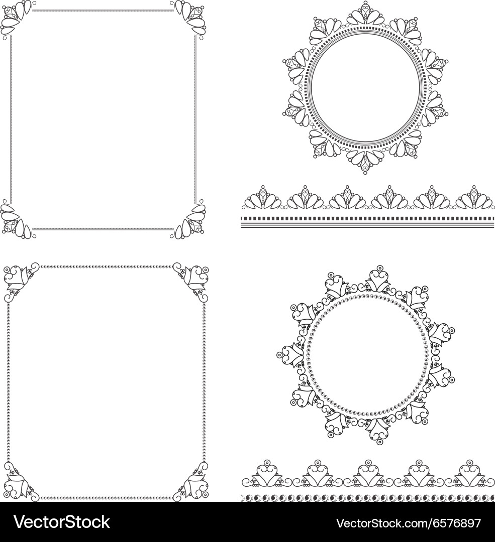 Pattern brushes set 1 Royalty Free Vector Image
