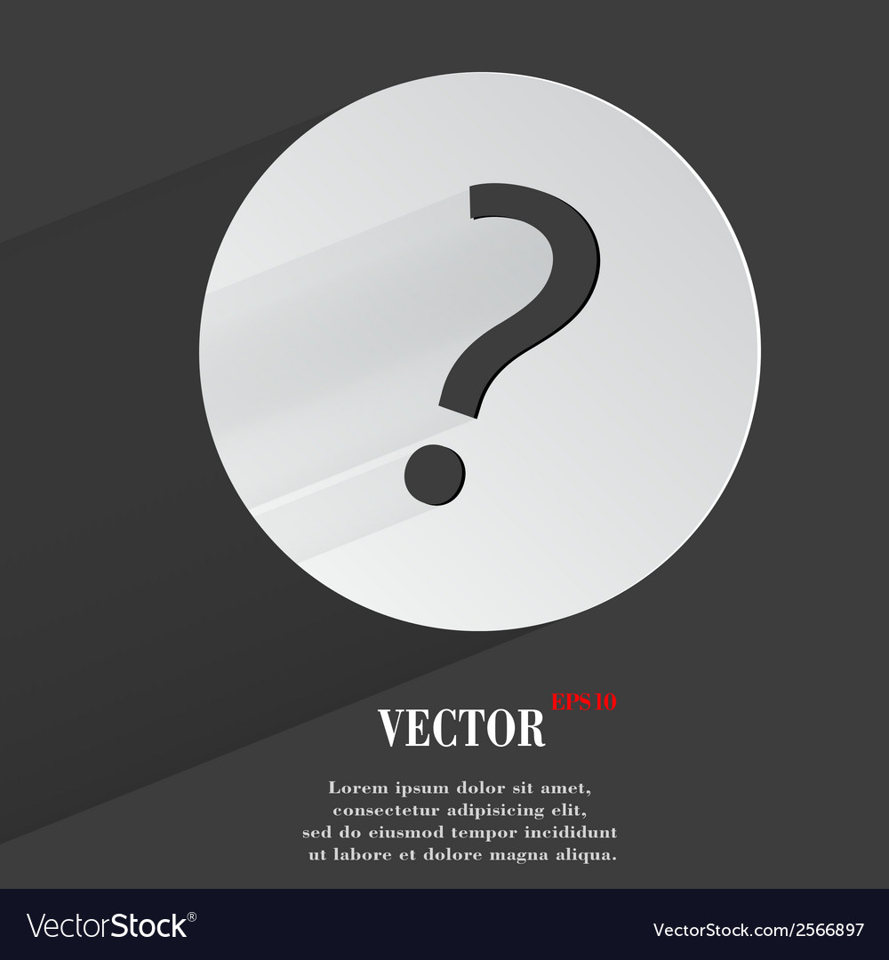 Question mark flat modern web button with long