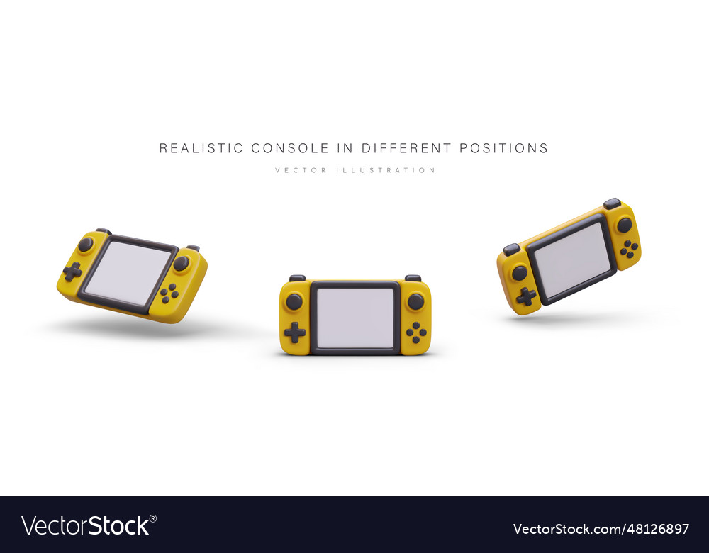 Realistic console in different positions wireless vector image Realistic console in different positions wireless