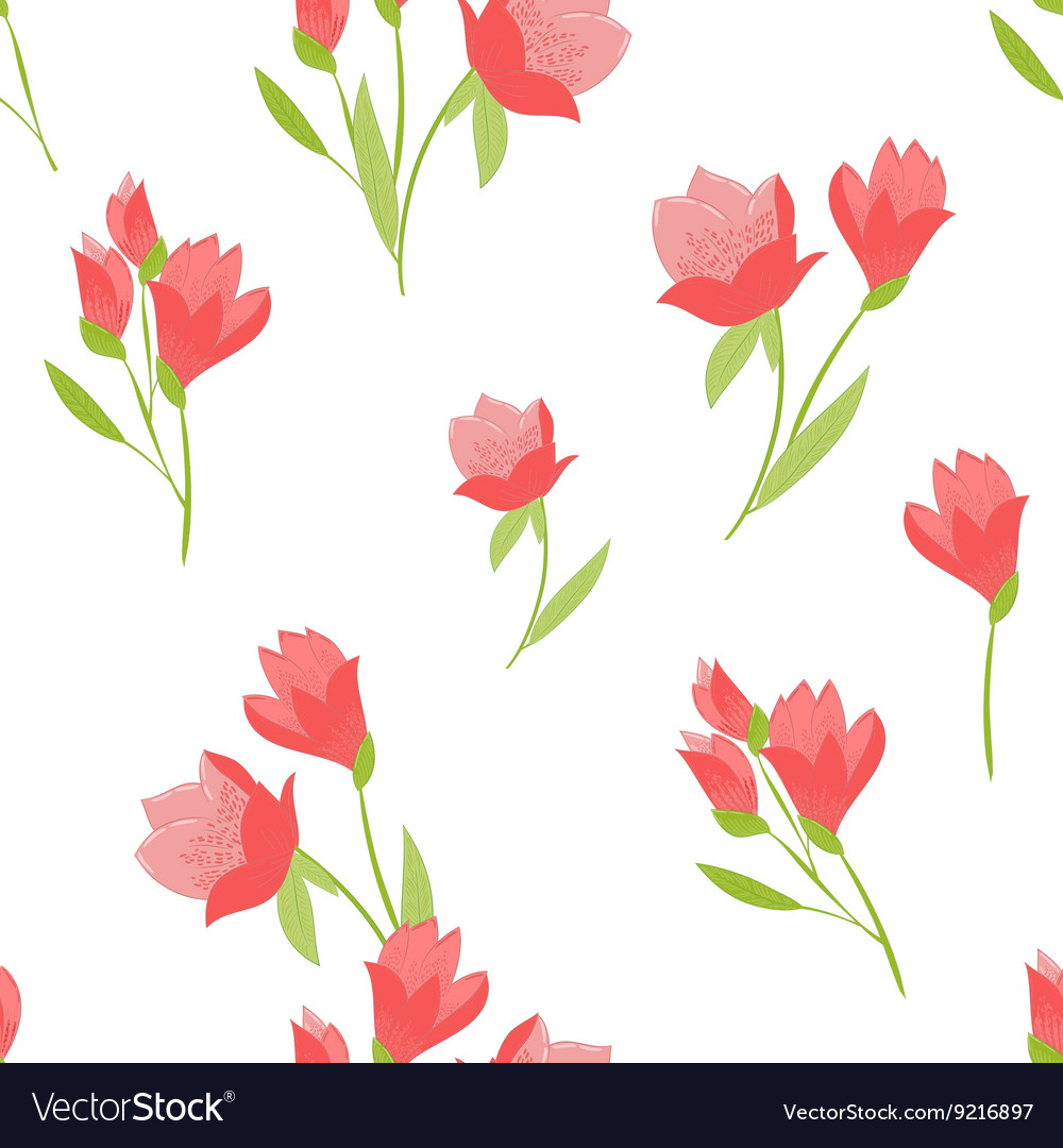 Seamless pattern with tulips