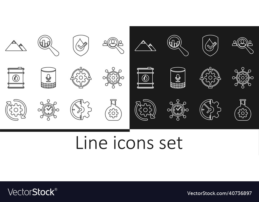 Set line bioengineering project management vector image Set line bioengineering project management