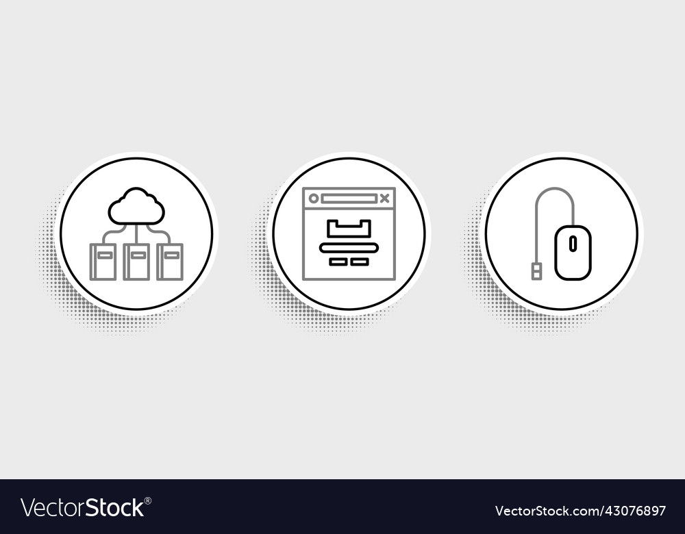 Set line computer mouse cloud or online library