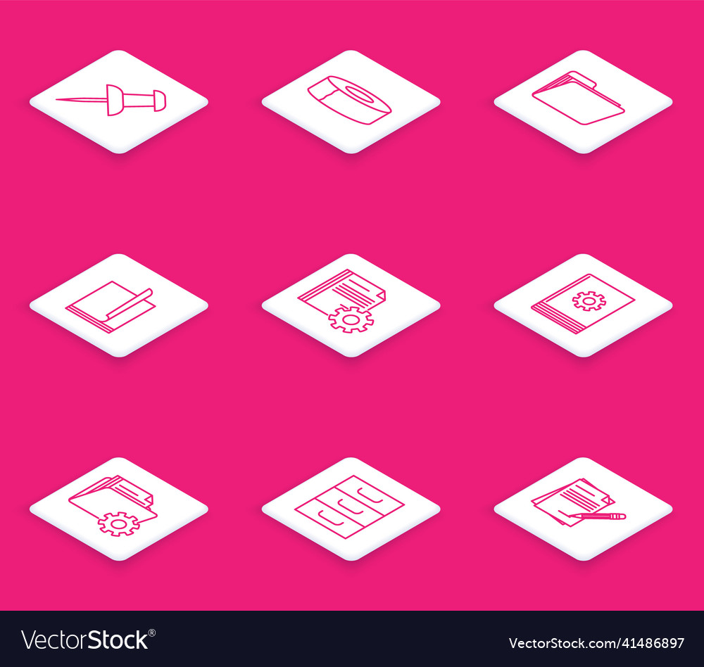 Zeile Push-Pin-Sotch-Dokument-Ordner-Datei vector image Zeile Push-Pin-Sotch-Dokument-Ordner-Datei