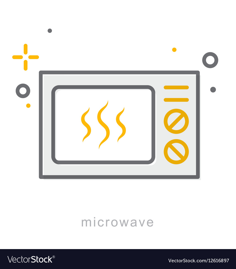 Thin line icons microwave