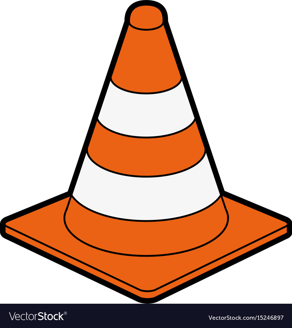 Traffic cone under construction related icon image