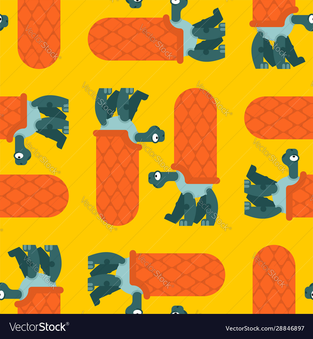 Turtle pattern seamless amphibian background vector image Turtle pattern seamless amphibian background