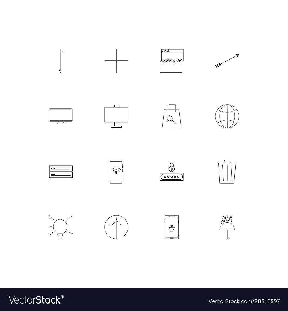 Web linear thin icons set outlined simple
