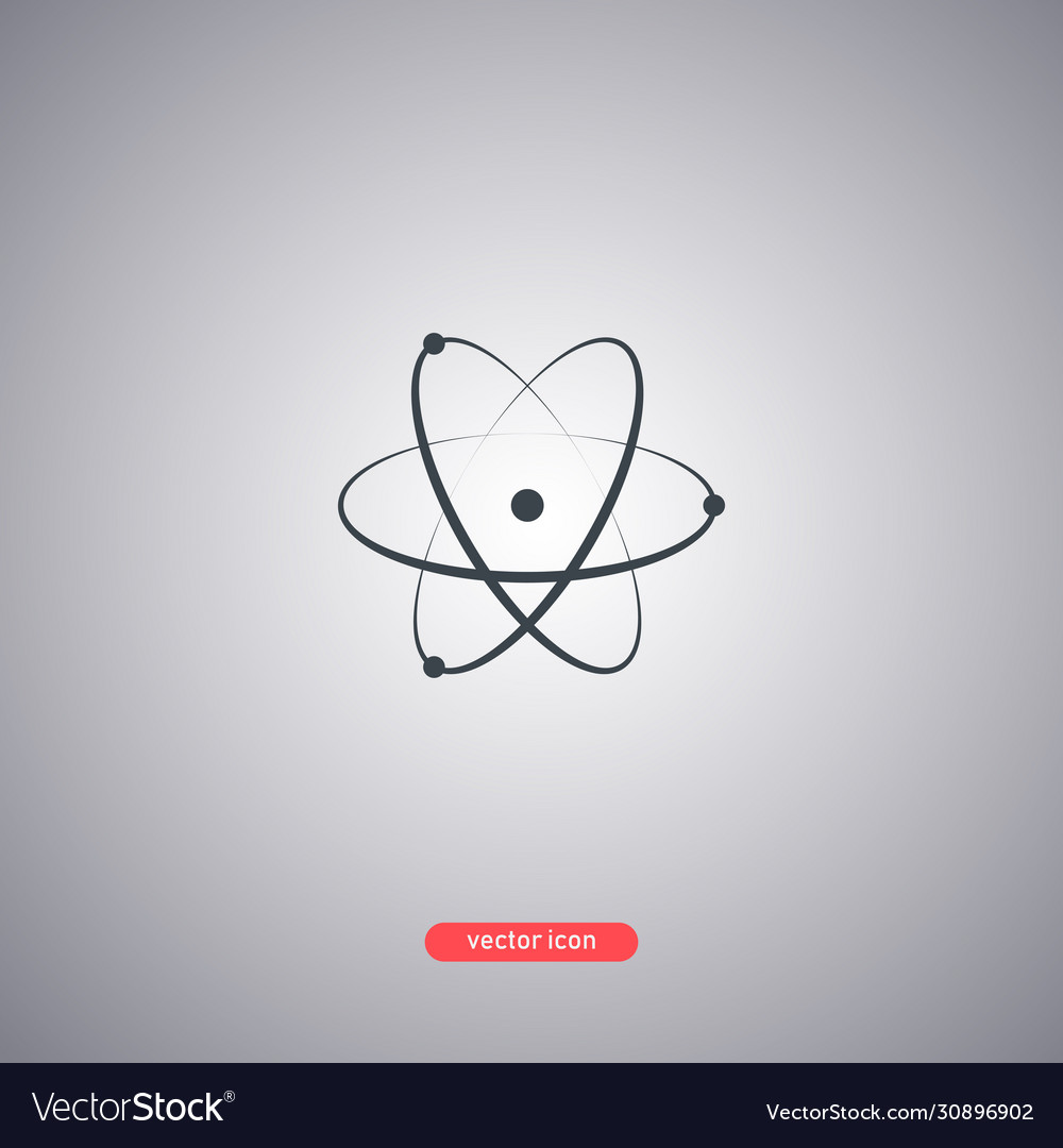 Atom icon in isolated on a gray background