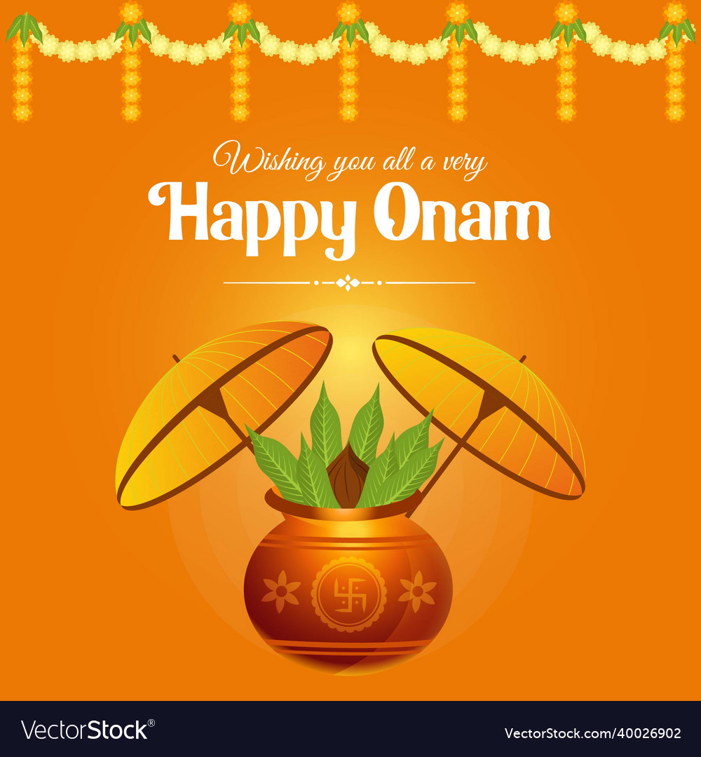 Banner design of happy onam Royalty Free Vector Image