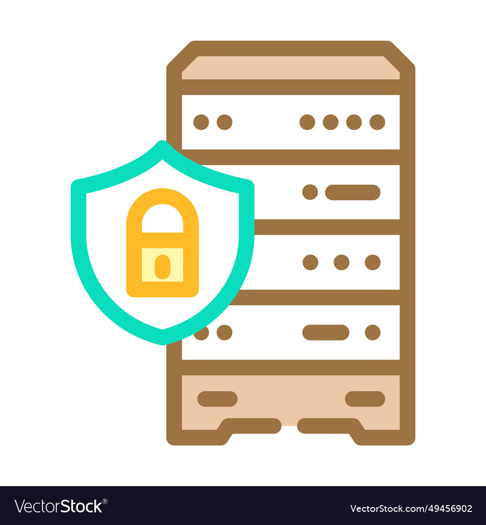 Data access control database color icon vector image Data access control database color icon