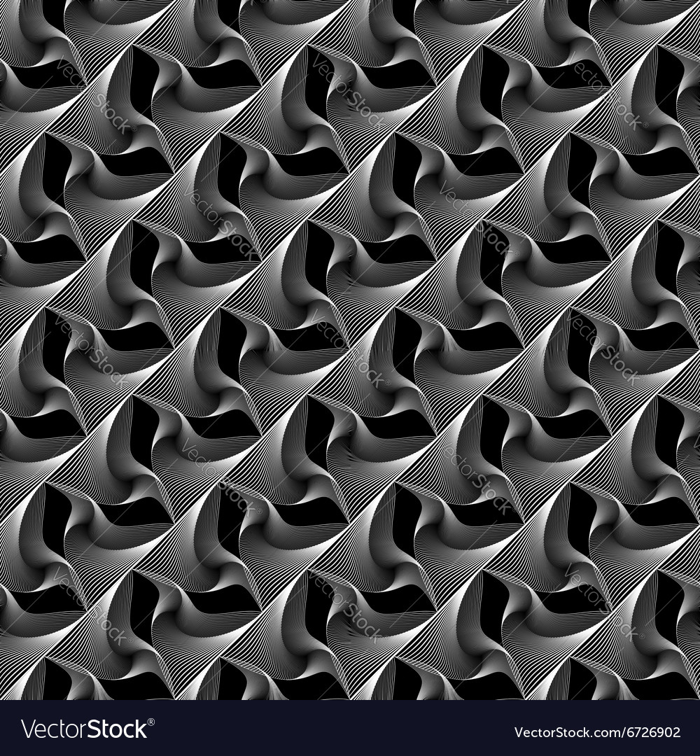 Design seamless monochrome warped wave pattern
