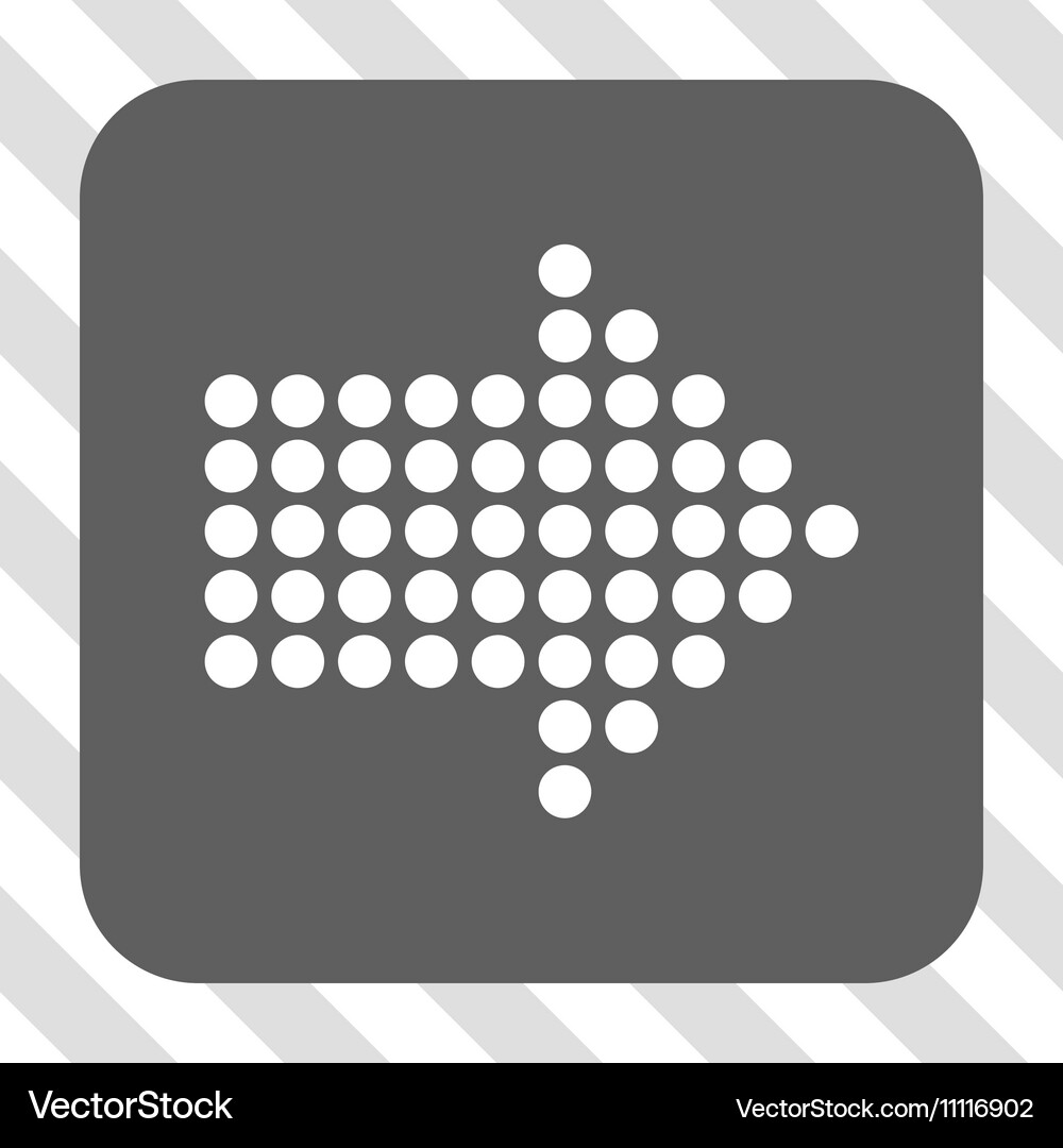 Dotted arrow right rounded square button Vector Image