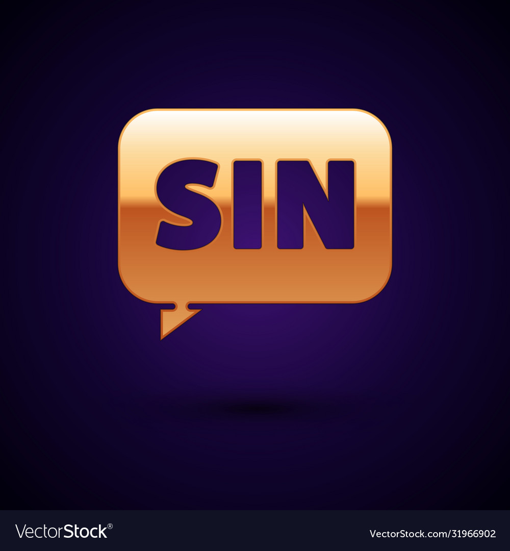Gold mathematics function sine icon isolated