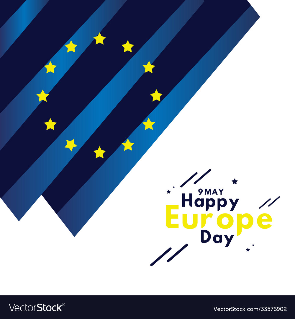 Happy europe day celebrate flag template design