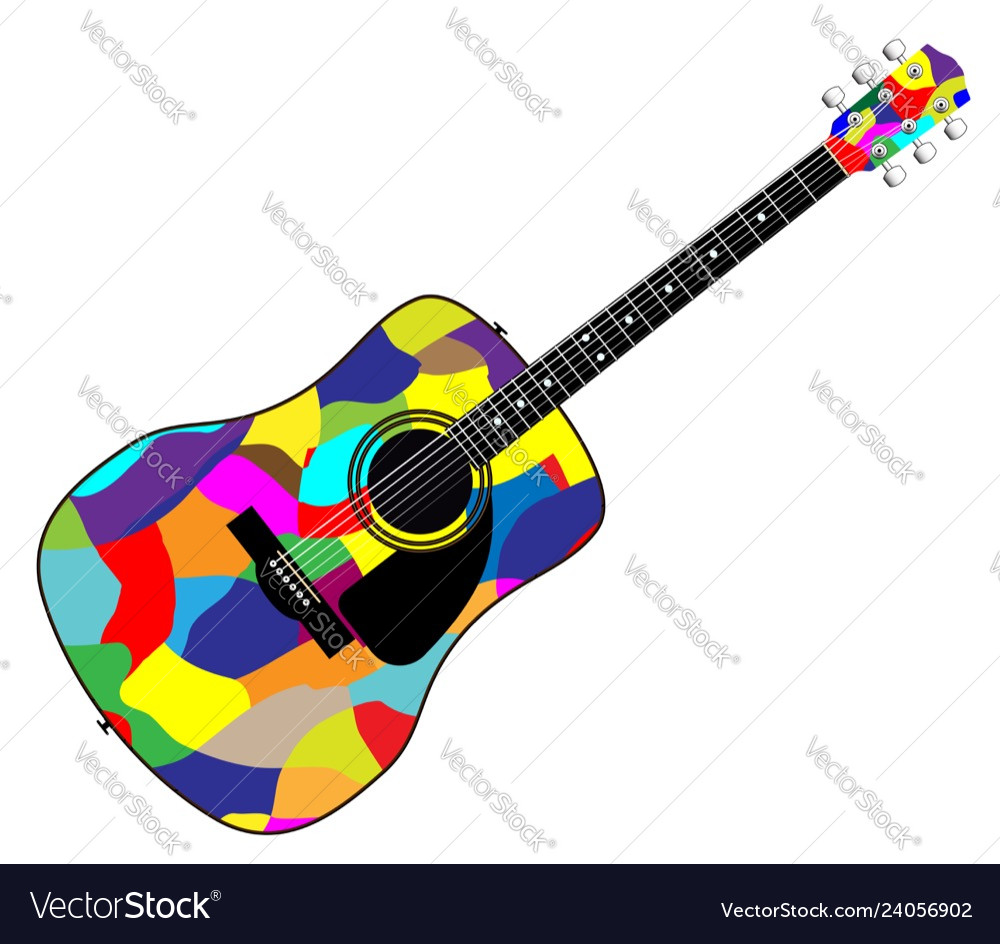 Harlequin patchwork acoustic guitar