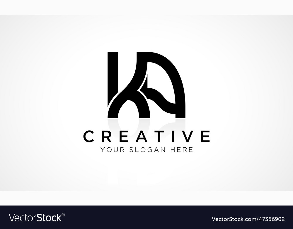 Ka letter logo design template alphabet initial Vector Image