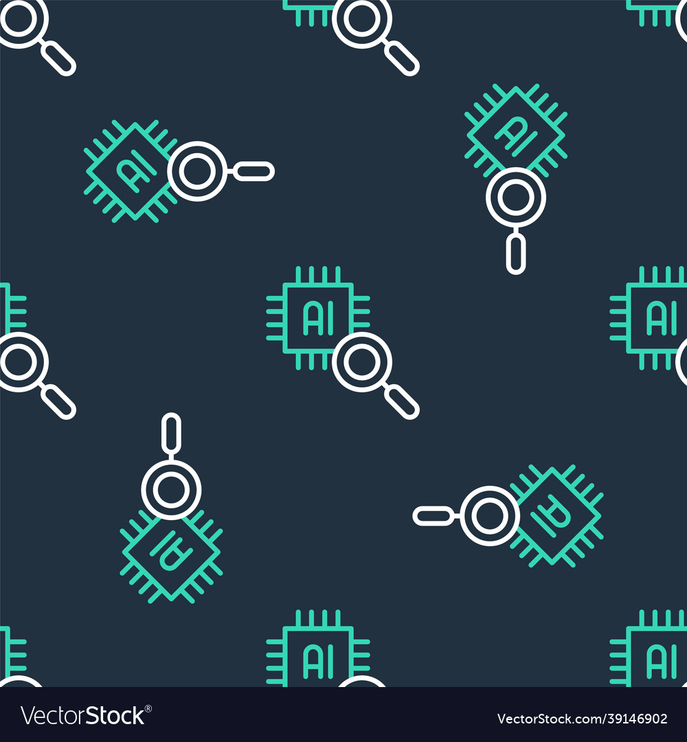 Line computer processor with microcircuits cpu vector image Line computer processor with microcircuits cpu