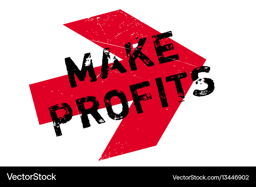 Make profits rubber stamp Royalty Free Vector Image
