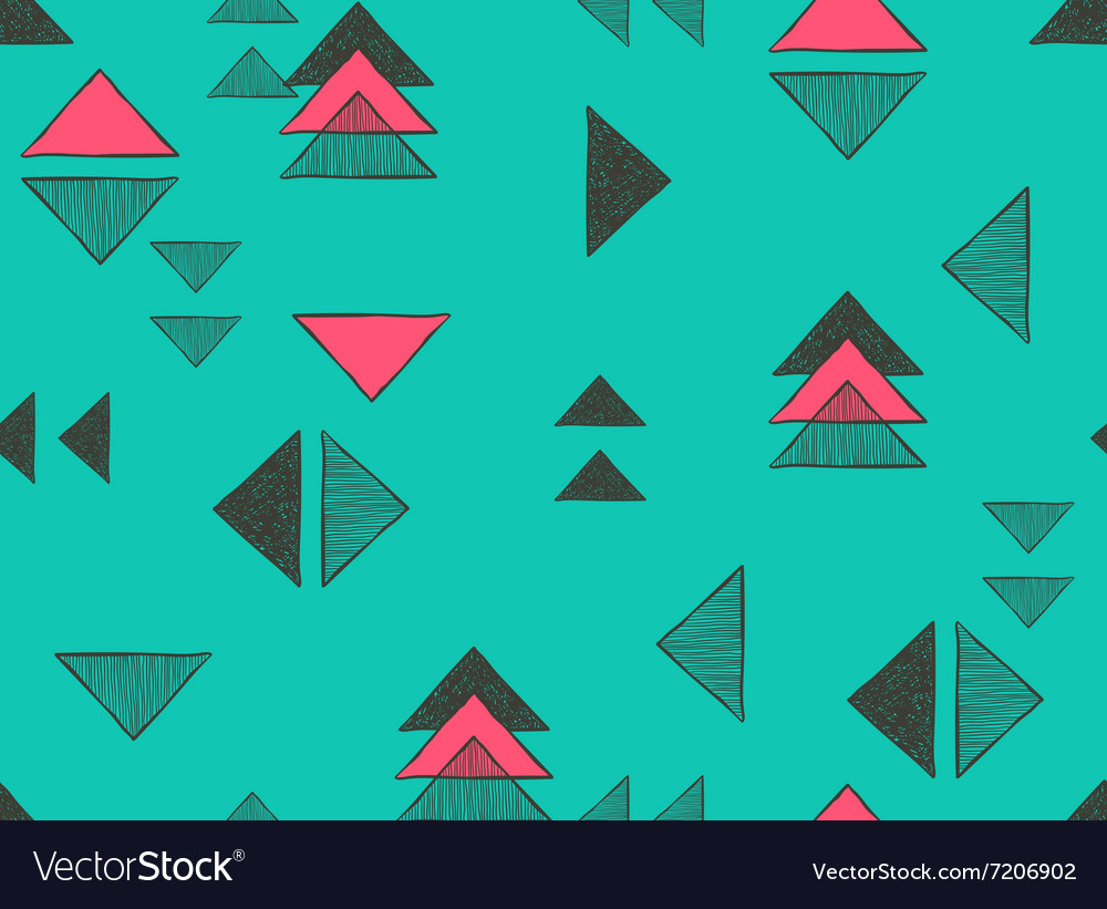 Seamless hand-drawn triangles pattern