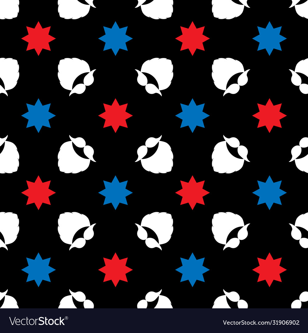 Seamless pattern with a mustache beard vector image Seamless pattern with a mustache beard