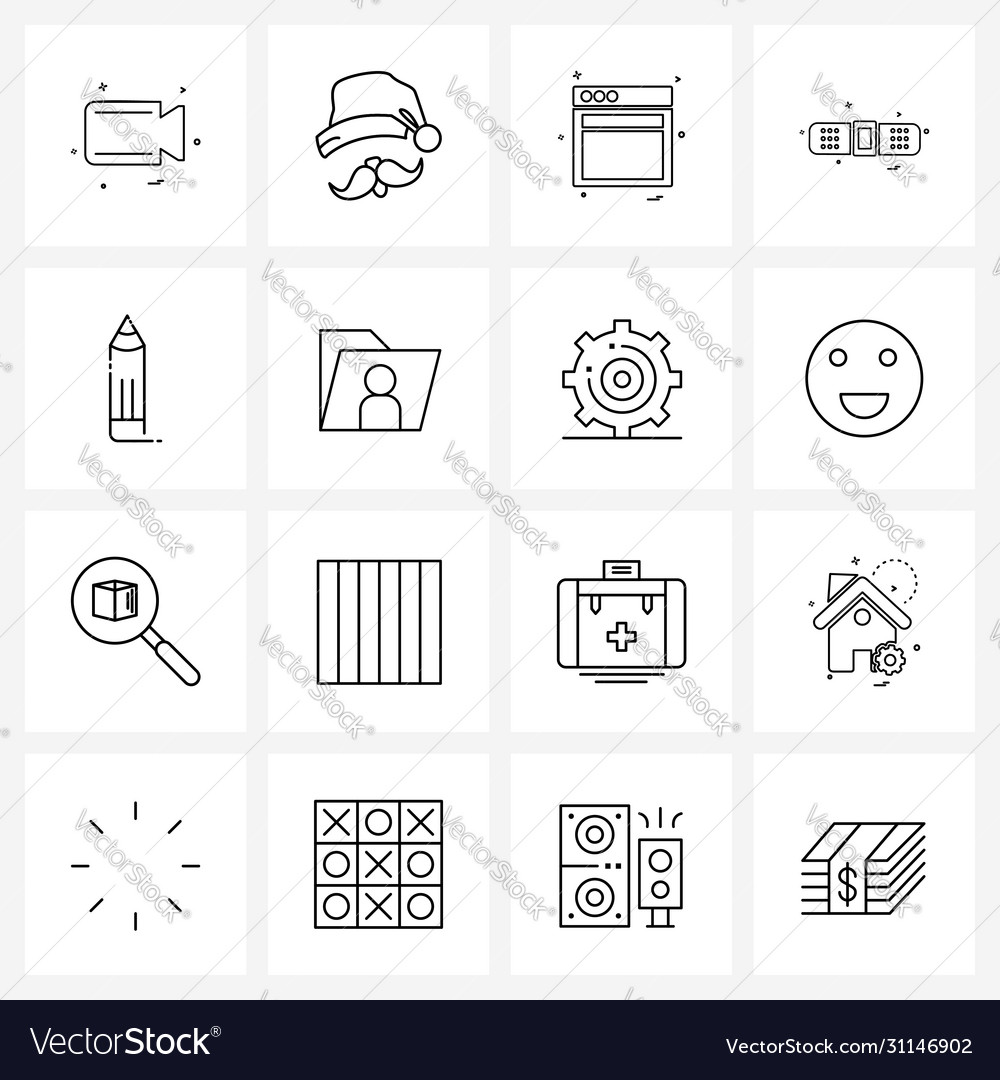 Set 16 ui icons and symbols for pen science