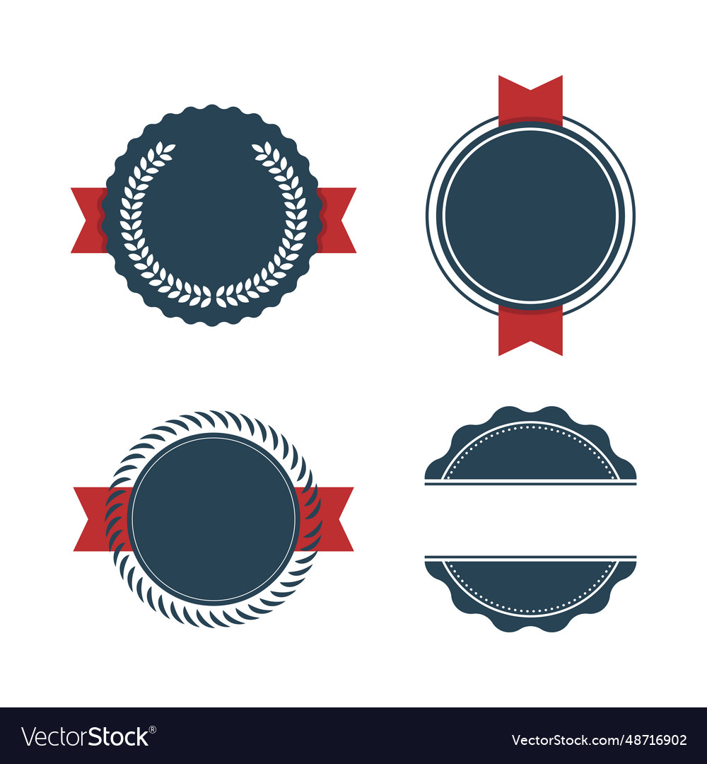 Set badge ribbons and labels design elements Vector Image Set badge ribbons and labels design elements