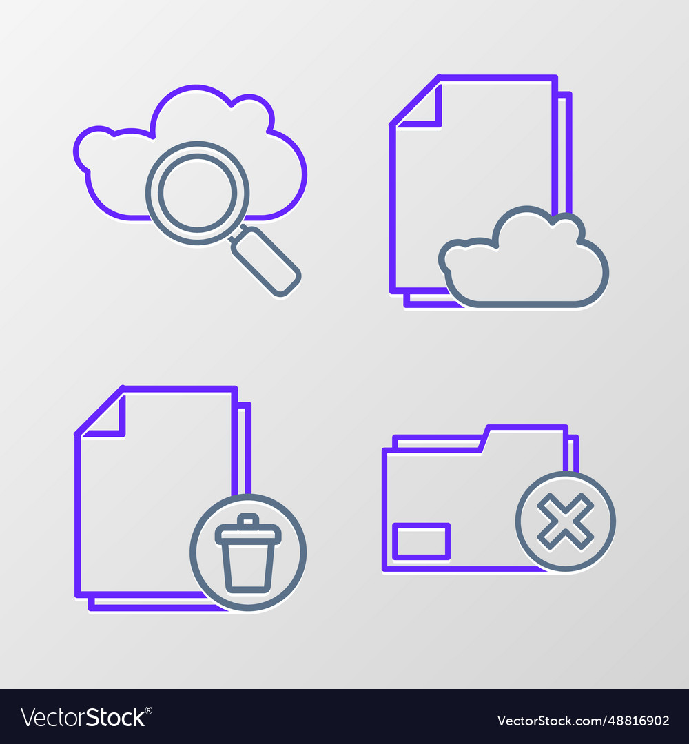 Zeile löschen Ordner Datei Dokument Cloud vector image Zeile löschen Ordner Datei Dokument Cloud