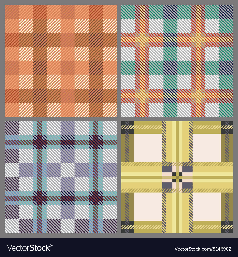 Set of seamless tartan patterns