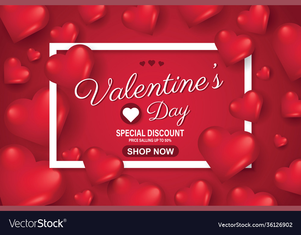 Valentines day sale background with heart