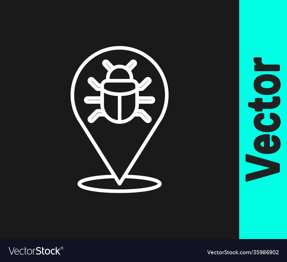 White line system bug concept icon isolated