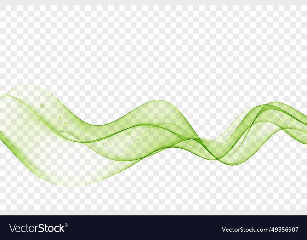 Abstract wave of green color transparent flow Vector Image