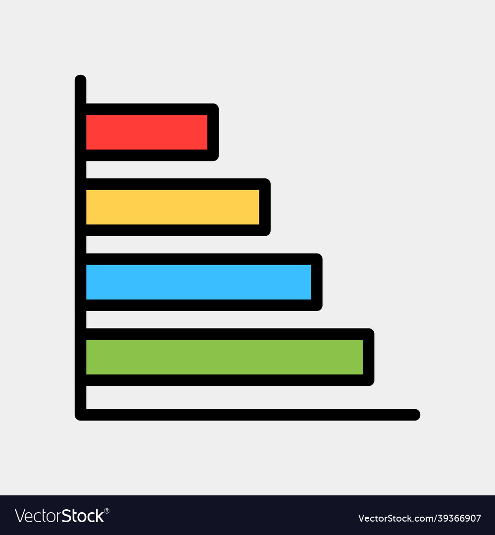 Bar chart icon in filled line style for any vector image Bar chart icon in filled line style for any