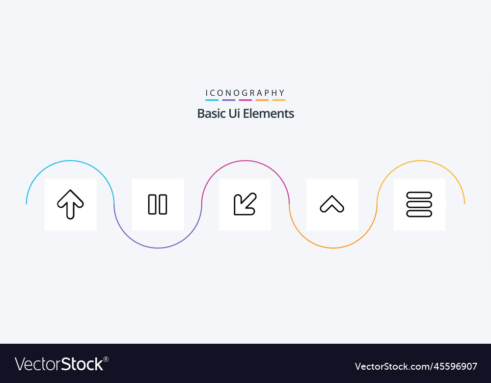 Basic ui elements line 5 icon pack including task