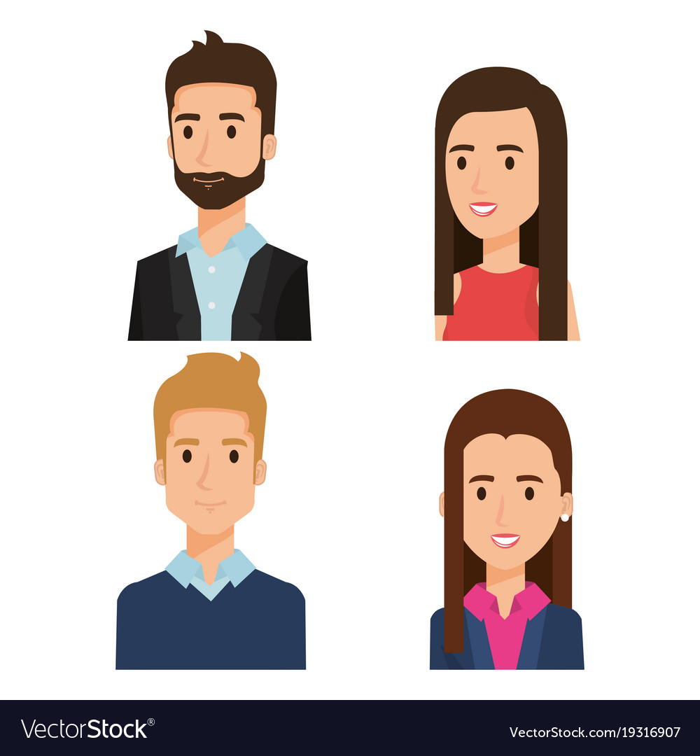 Business people group avatars characters Vector Image